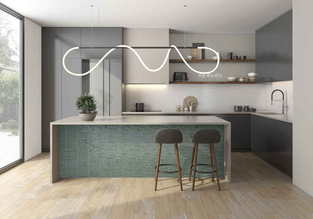 LA PLATERA PENCIL KROMO SAGE 35x35 Azulejo Pasta Blanca