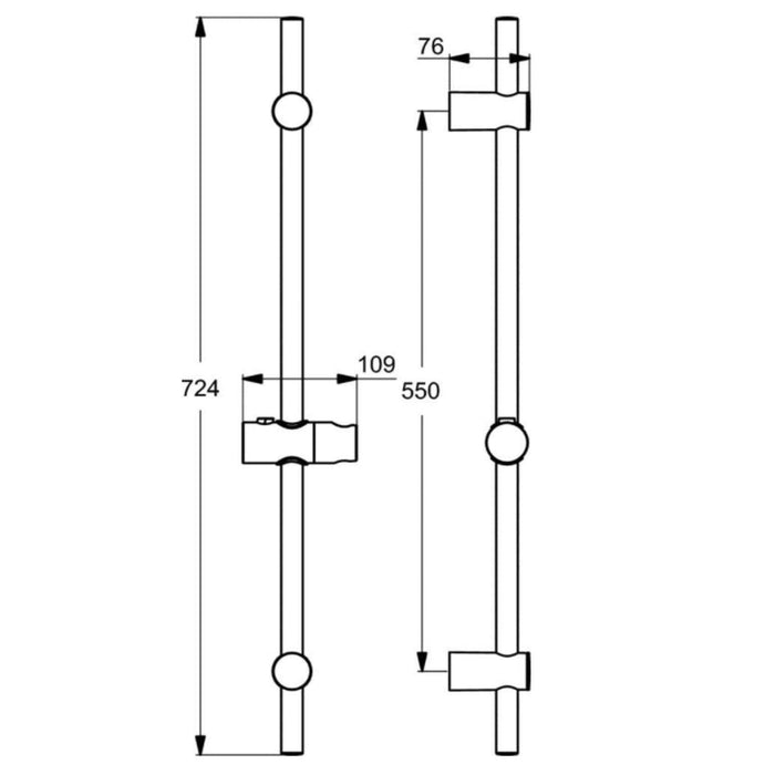 IDEAL STANDARD B9421AA Barra De Ducha 72Cm Para Idealrain M1/M3