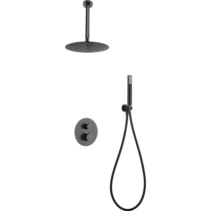 IMEX GTQ038/BGM TOP Conjunto de Ducha Empotrado Termostático Black Gun Metal