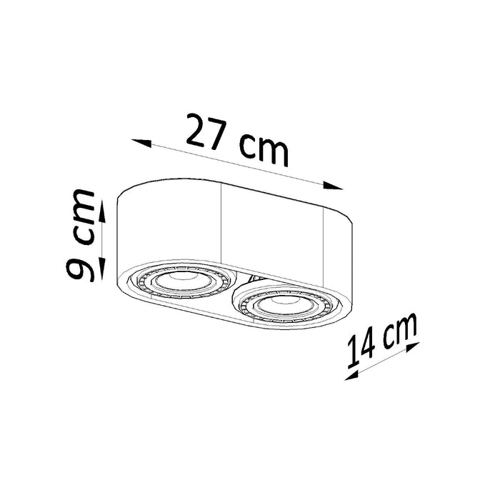 SOLLUX SL.0882 Lámpara de Techo BASIC 2 Hormigón