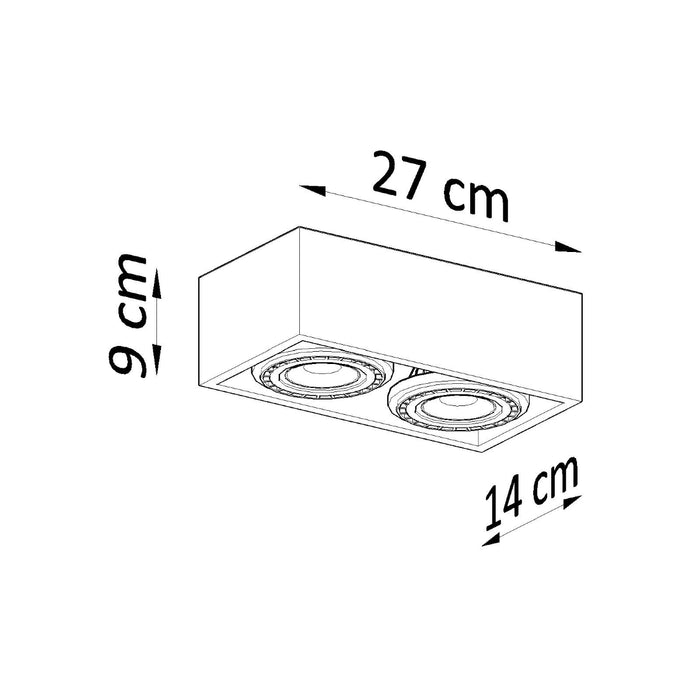 SOLLUX SL.0884 Lámpara de Techo QUATRO 2 Hormigón