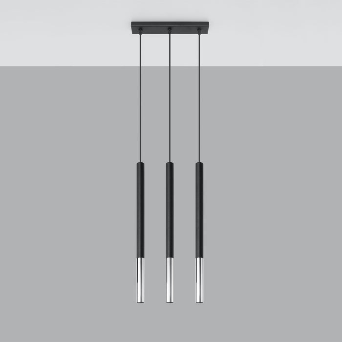 SOLLUX SL.0886 Lámpara Colgante MOZAICA 3L Negro Cromo