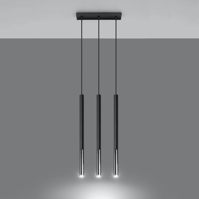SOLLUX SL.0886 Lámpara Colgante MOZAICA 3L Negro Cromo