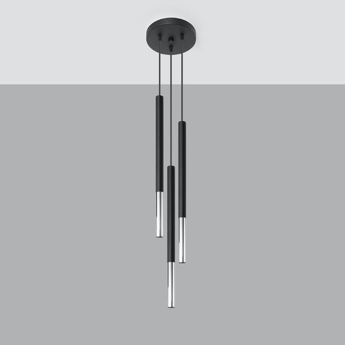 SOLLUX SL.0887 Lámpara Colgante MOZAICA 3P Negro Cromo