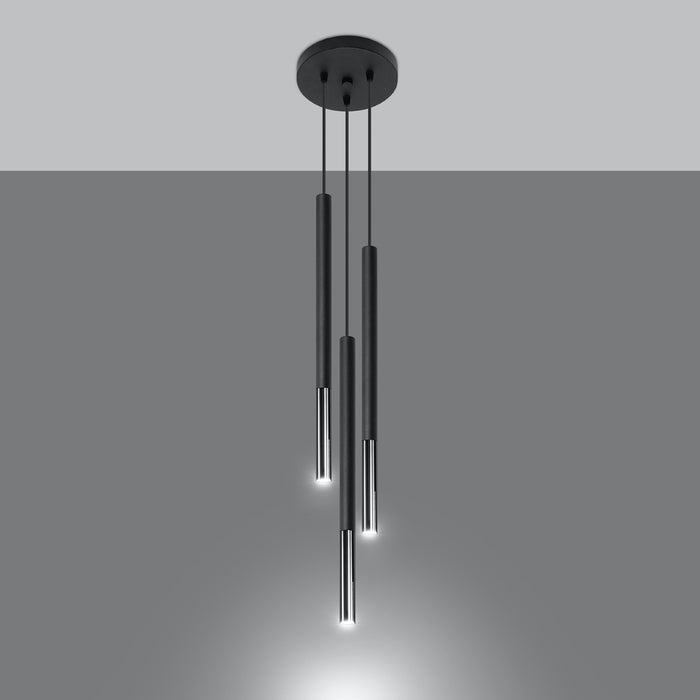 SOLLUX SL.0887 Lámpara Colgante MOZAICA 3P Negro Cromo