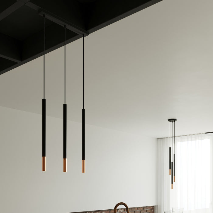SOLLUX SL.0889 Lámpara Colgante MOZAICA 3L Negro Cobre