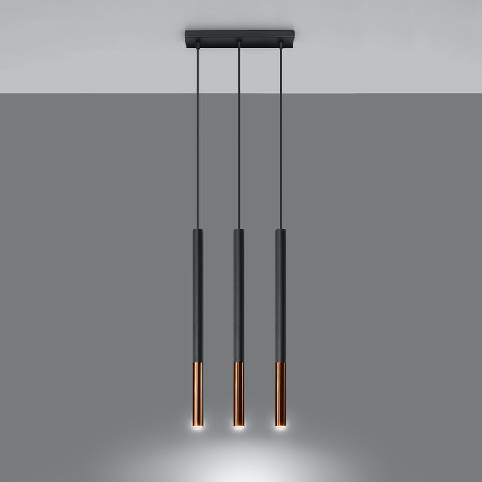 SOLLUX SL.0889 Lámpara Colgante MOZAICA 3L Negro Cobre