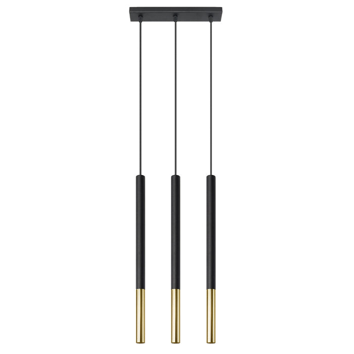 SOLLUX SL.0892 Lámpara Colgante MOZAICA 3L Negro Dorado