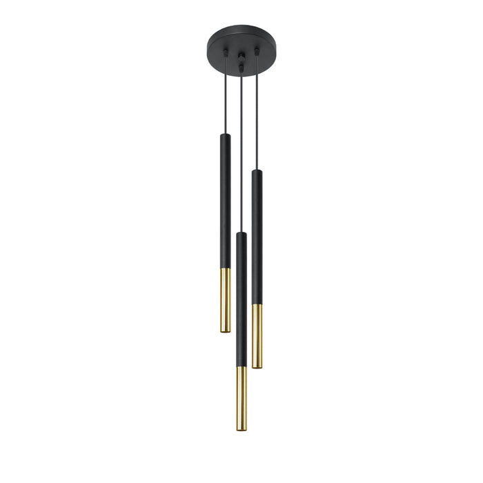 SOLLUX SL.0893 Lámpara Colgante MOZAICA 3P Negro Dorado