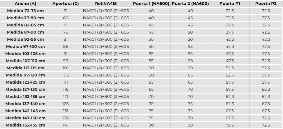 KASSANDRA NARDI NA501 Mampara de Ducha 2 Puertas Abatibles Oro Cepillado Transparente