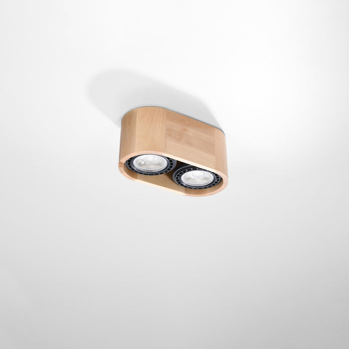 SOLLUX SL.0914 Lámpara de Techo BASIC 2 Madera Natural