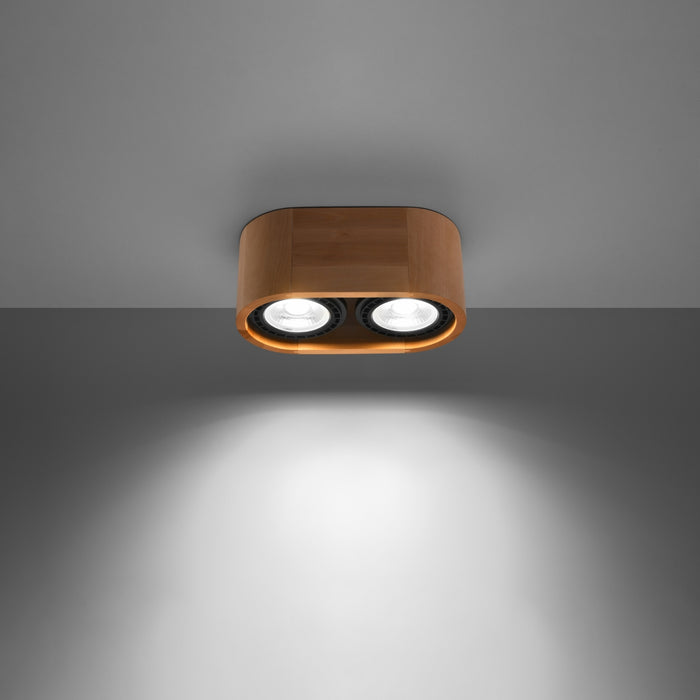 SOLLUX SL.0914 Lámpara de Techo BASIC 2 Madera Natural