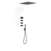 TRES 09288404NM SHOWER TECHNOLOGY Kit Grifo Termostático Electrónico Empotrado 4 Vías Shower Technology para Ducha Negro Mate
