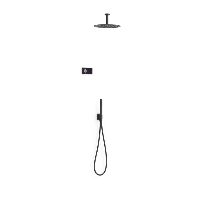 TRES 09288567NM SHOWER TECHNOLOGY Kit Grifo Termostático Electrónico Empotrado 2 Vías Shower Technology para Ducha Negro Mate