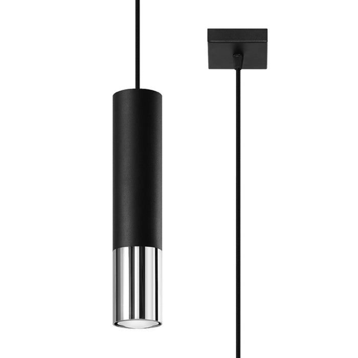 SOLLUX SL.0940 Lámpara Colgante LOOPEZ 1 Negro Cromo