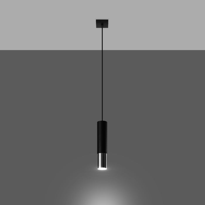 SOLLUX SL.0940 Lámpara Colgante LOOPEZ 1 Negro Cromo