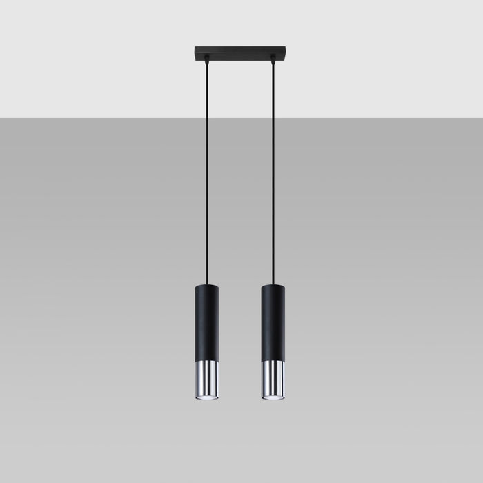 SOLLUX SL.0941 Lámpara Colgante LOOPEZ 2 Negro Cromo