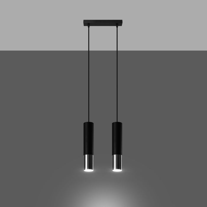 SOLLUX SL.0941 Lámpara Colgante LOOPEZ 2 Negro Cromo