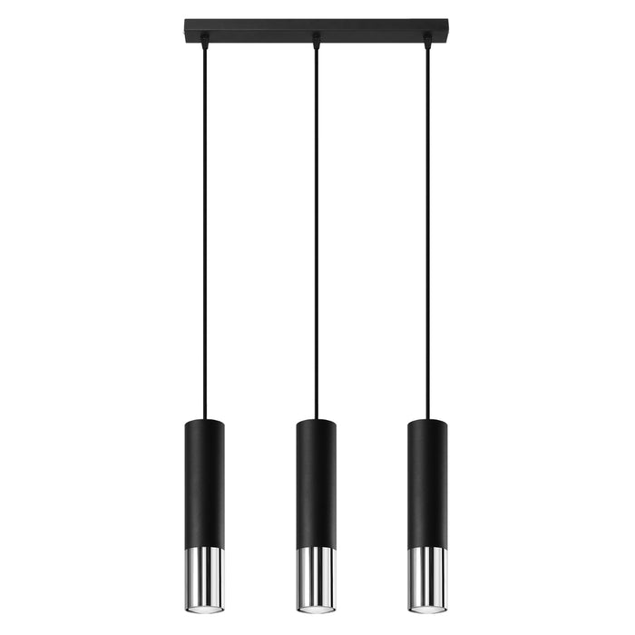 SOLLUX SL.0942 Lámpara Colgante LOOPEZ 3L Negro Cromo