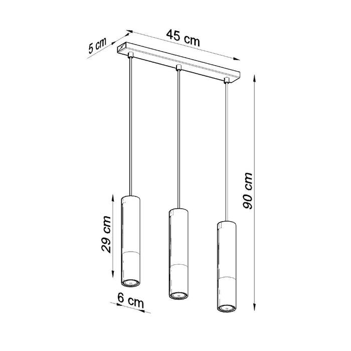 SOLLUX SL.0942 Lámpara Colgante LOOPEZ 3L Negro Cromo