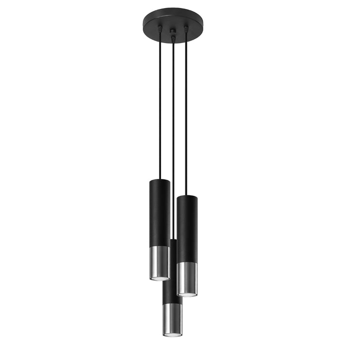 SOLLUX SL.0943 Lámpara Colgante LOOPEZ 3P Negro Cromo
