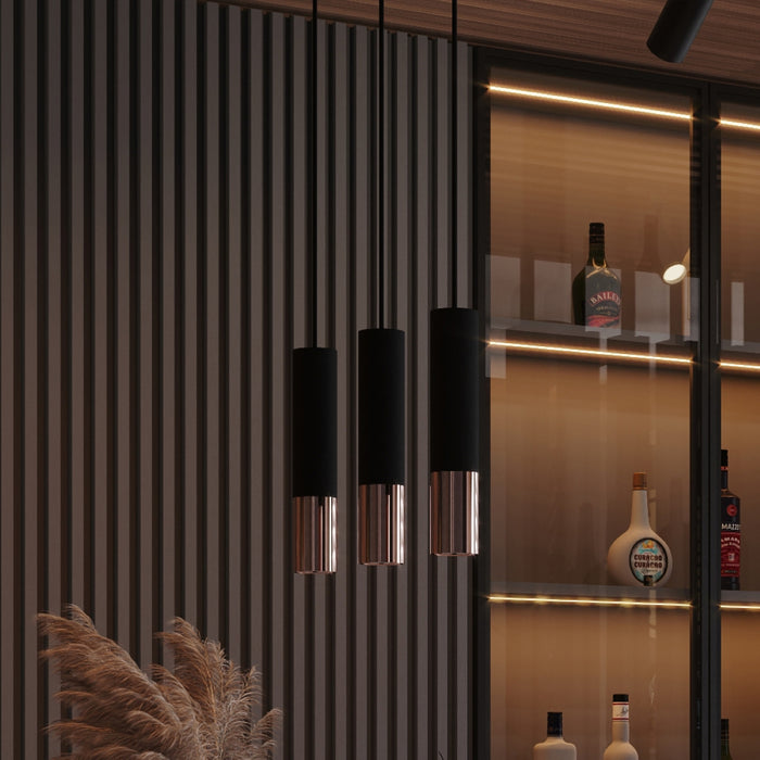 SOLLUX SL.0948 Lámpara Colgante LOOPEZ 3L Negro Cobre