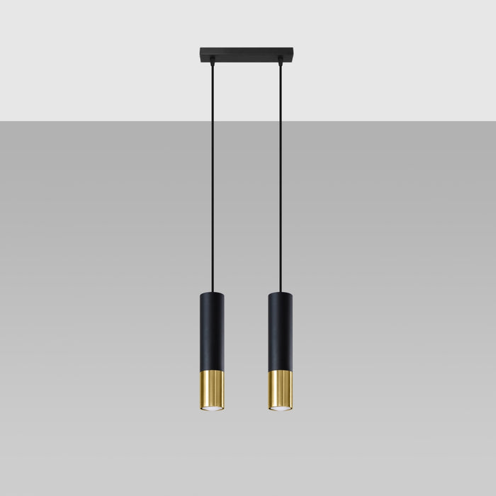 SOLLUX SL.0953 Lámpara Colgante LOOPEZ 2 Negro Dorado