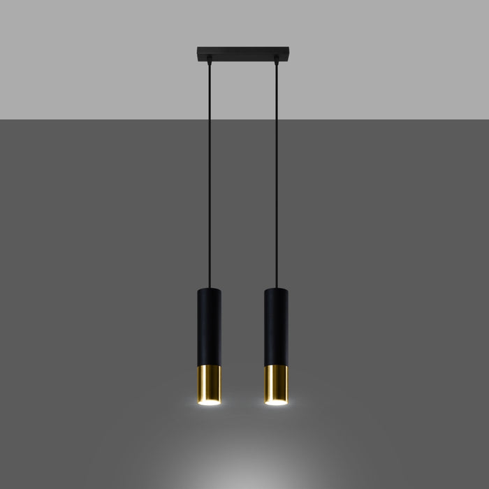 SOLLUX SL.0953 Lámpara Colgante LOOPEZ 2 Negro Dorado