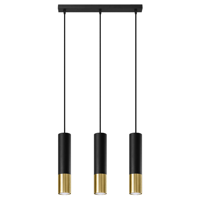 SOLLUX SL.0954 Lámpara Colgante LOOPEZ 3L Negro Dorado