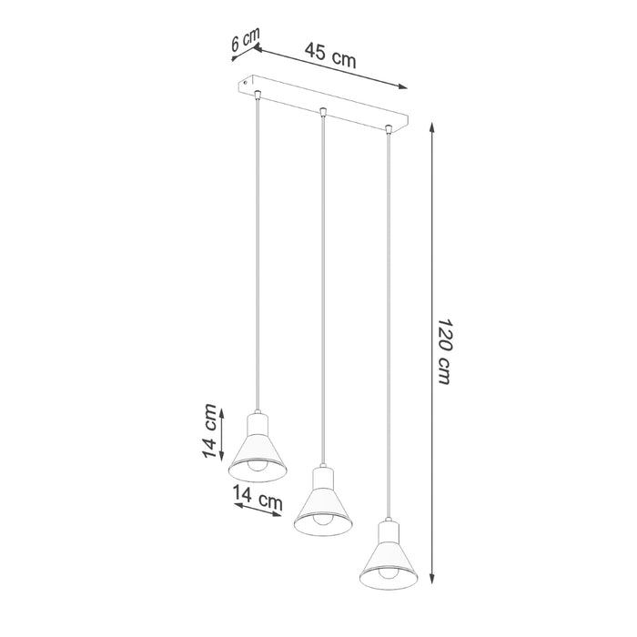 SOLLUX SL.0986 Lámpara Colgante TALEJA 3 Negro [E27]