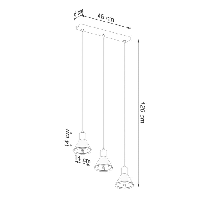 SOLLUX SL.0988 Lámpara Colgante TALEJA 3 Blanco [ES111]