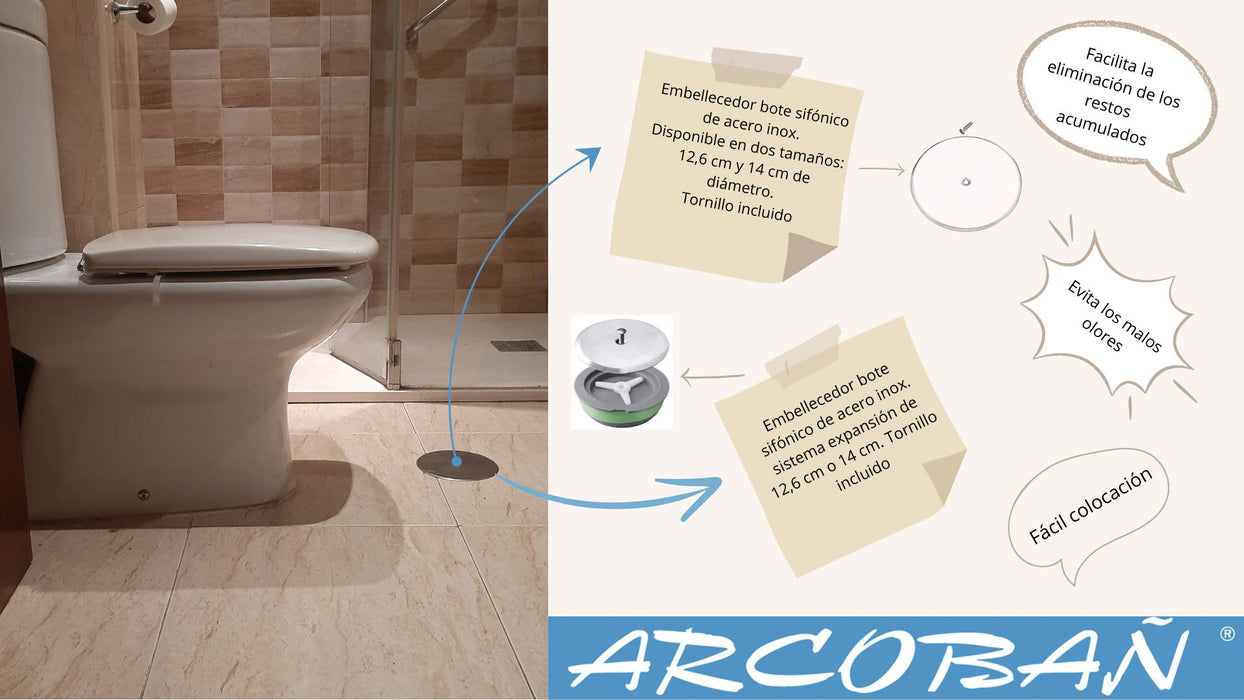 ARCOBAÑ 40TBCR12  Tapa Bote Sifonico Cromo 12,6cm