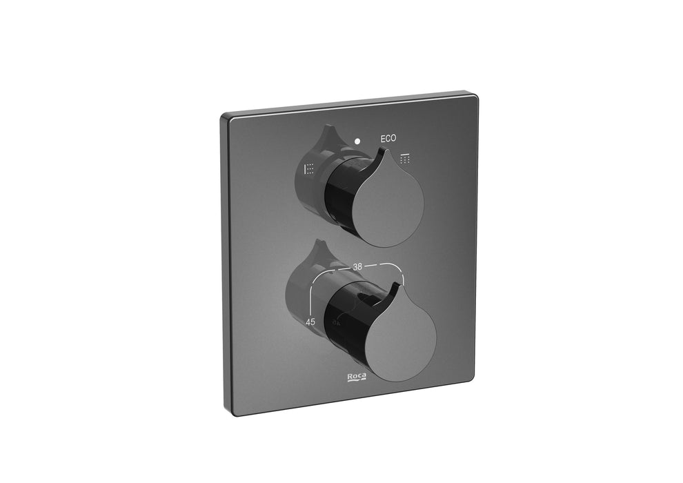 ROCA A5A0C3ACN0 INSIGNIA Grifo Termostático Empotrable Baño-Ducha con Desviador-Regulador de Caudal Negro Titanio