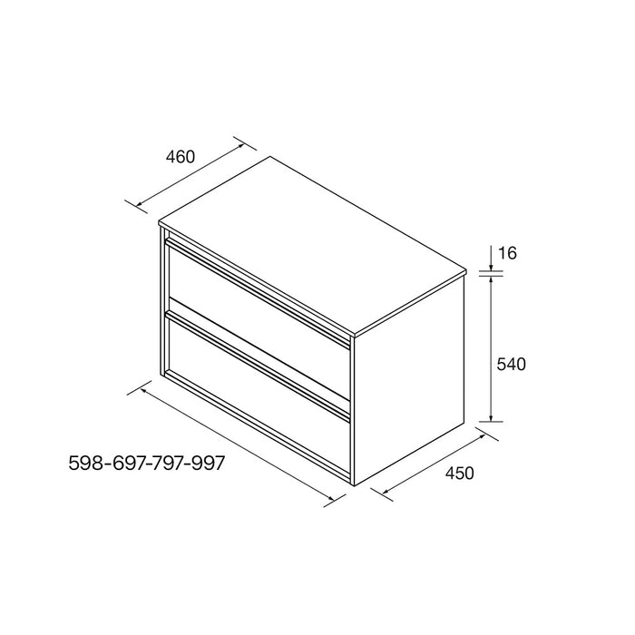 SALGAR ATTILA Mueble de Baño con Tapa Encimera 2 Cajones Color Blanco Mate