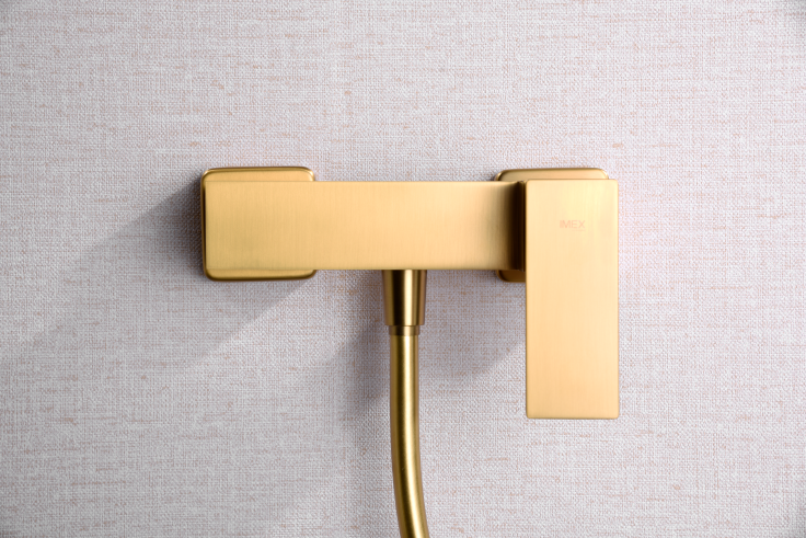 IMEX BDP048-5OC PISA Kit Ducha Monomando Oro Cepillado