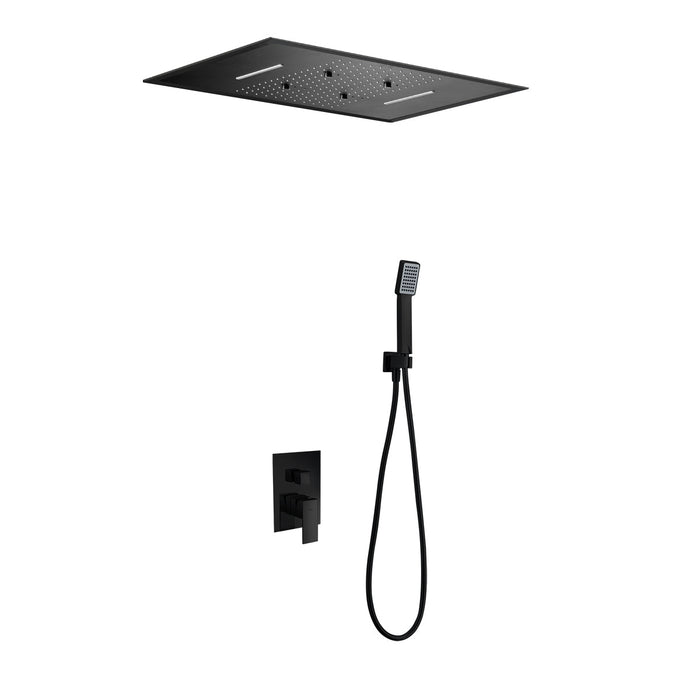 IMEX GTS019-P/NG SUMATRA Conjunto de Ducha Empotrado Monomando Negro Mate Con Premarco
