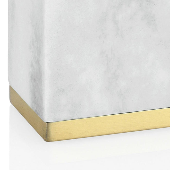 ANDREA HOUSE BA68123 Portacepillos Polirresina Efecto Mármol Inox Dorado Mate