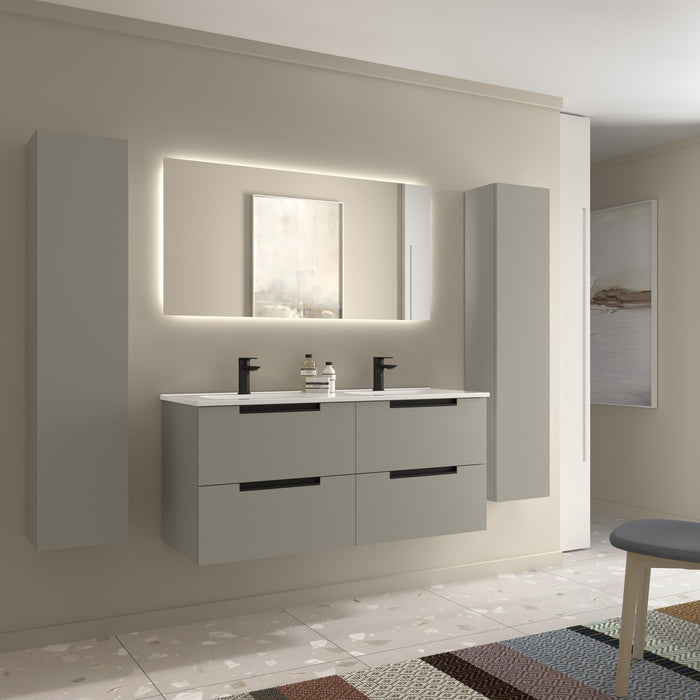 SALGAR 121981 LENI Mueble+Lavabo IBON 2 Senos 120cm Gris mate