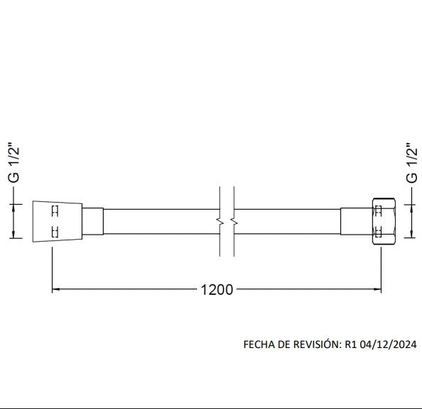 GENEBRE 100141 52 Flexo H 1/2" - H 1/2" 1,20 M PVC Acero Cepillado