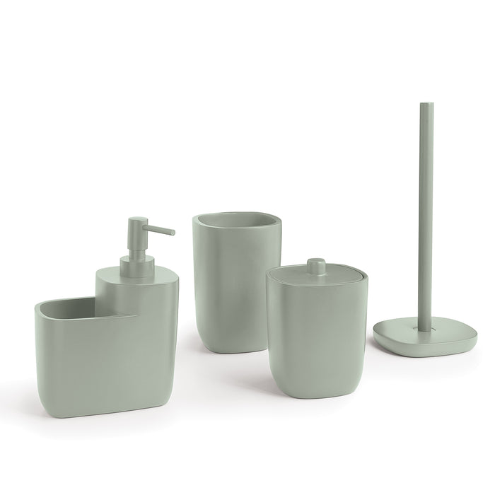 GEDY MA921700300 MACARON Dispensador de jabón de cocina con porta esponjas verde mate