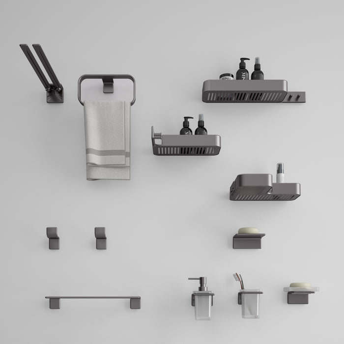 GEDY A9198100000 IL GIGLIO Porta objetos angular con percha gun metal