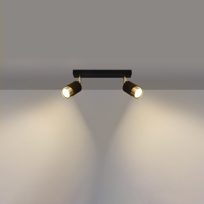 SOLLUX SL.1070 Lámpara de Techo NERO 2 Negro Dorado
