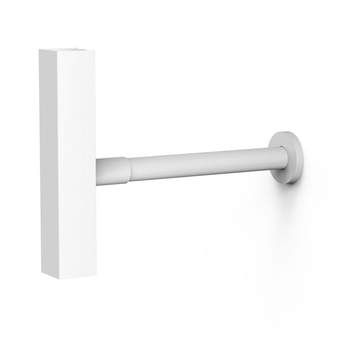 TRES 10710342BM COMPLEMENTOS DE GRIFERÍA Sifón Telescópico Cuadrado Inspeccionable con Faldón para Lavabo Color Blanco Mate