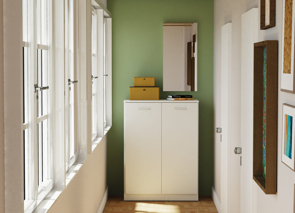 MUEBLES PITARCH Multiusos Bajo con Estantes Blanco