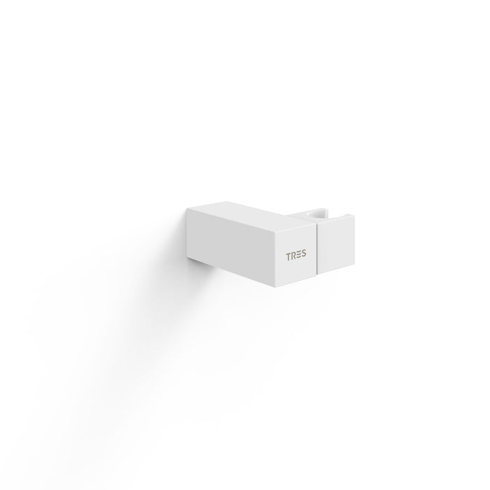 TRES 107839BM COMPLEMENTOS DE DUCHA Soporte Orientable para Ducha De Mano Color Blanco Mate