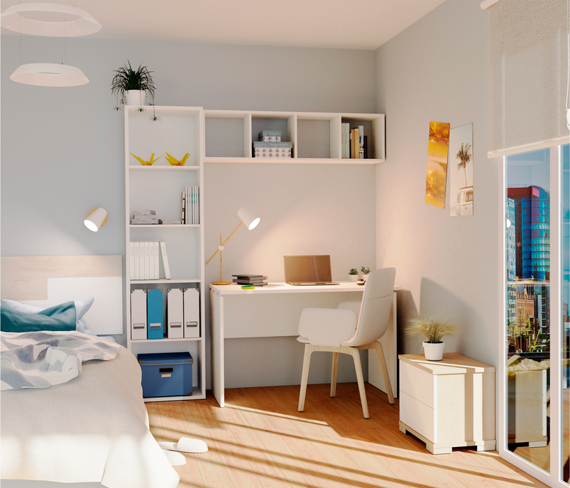 MUEBLES PITARCH Mesa Despacho Teide Blanco/pivote Blanco