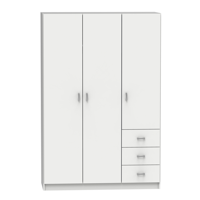 MUEBLES PITARCH Armario 3 Puertas 3 Cajones Blanco