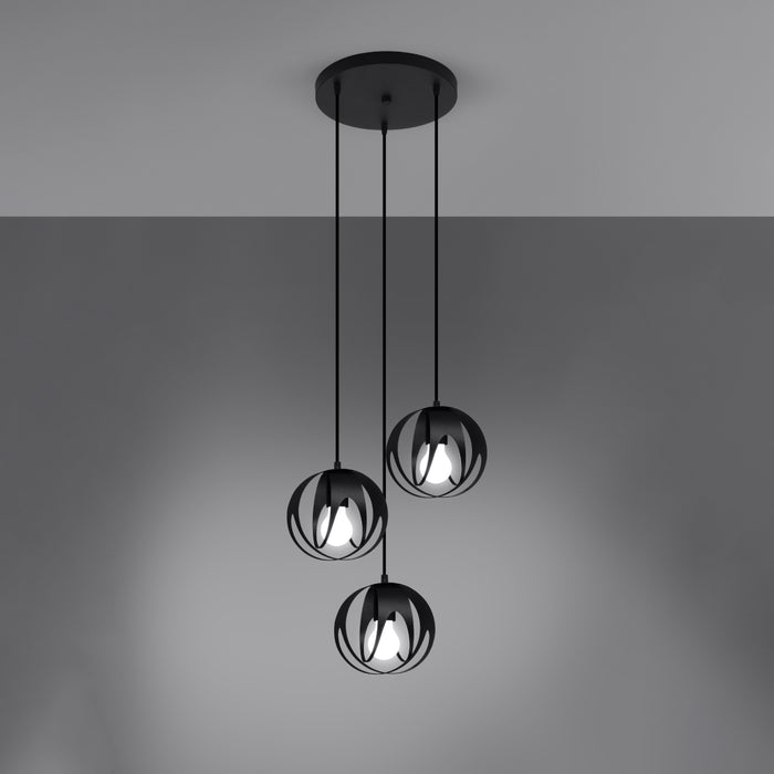 SOLLUX SL.1088 Lámpara Colgante TULOS 3P Negro
