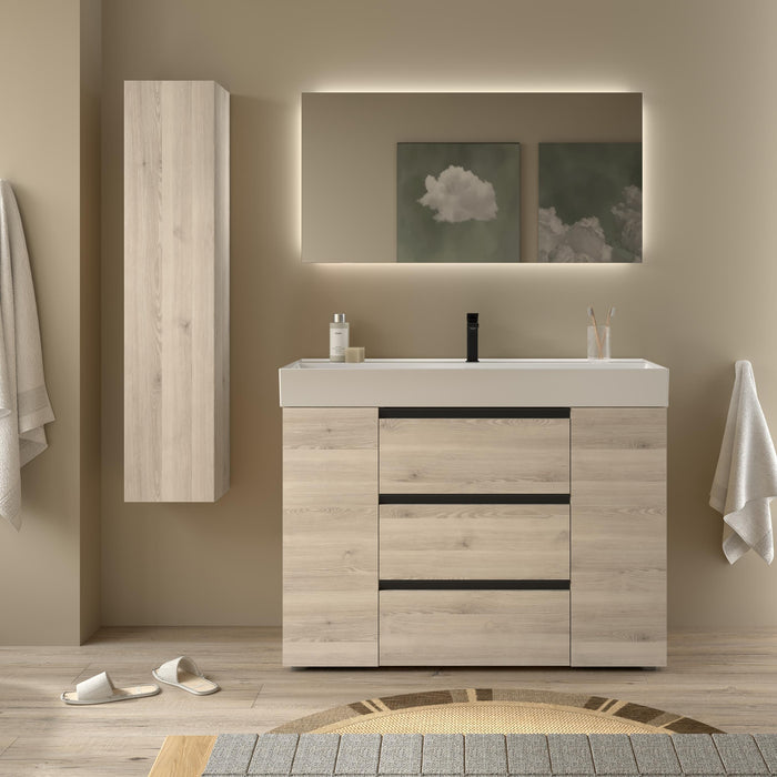 SALGAR BEQUIA PLUS METAL Mueble 3C Lavabo Veneto 120 cm Natural
