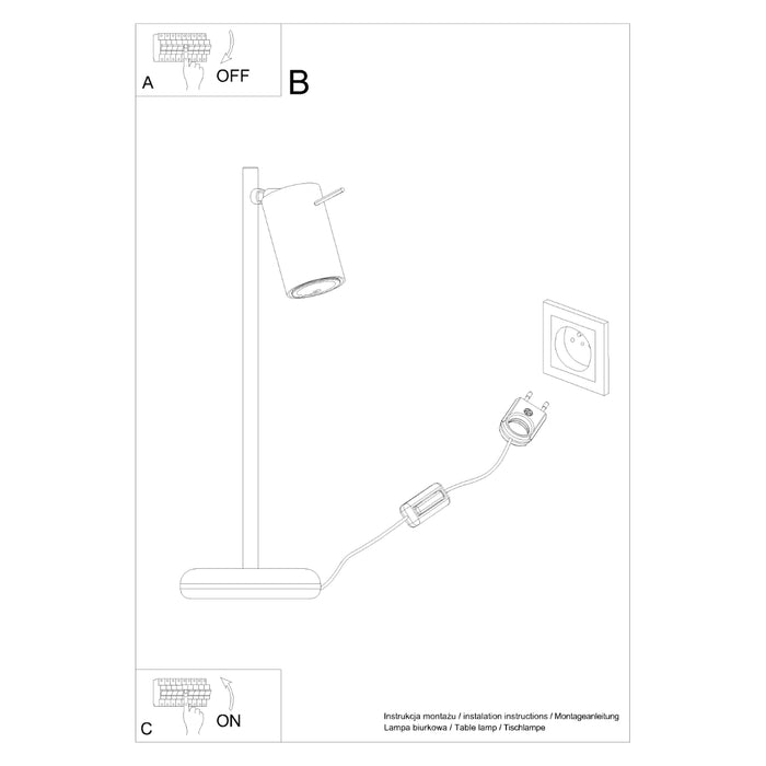 SOLLUX SL.1091 Lámpara de mesa RING Negro